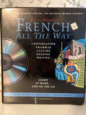Living Language French All The Way Audio CD Set with Book